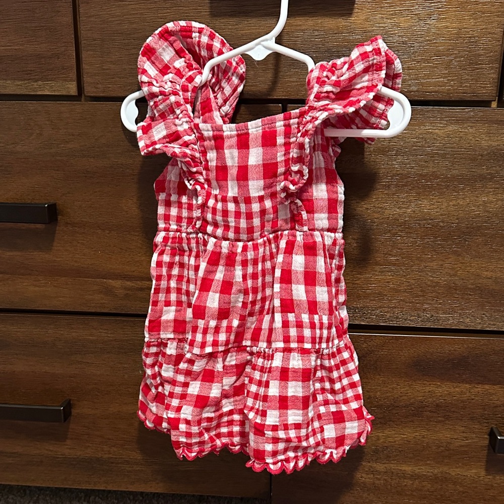 Old Navy Red Striped Dress 12-18 M